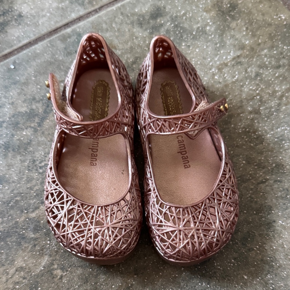 Mini Melissa Metallic Pink Dress Shoes